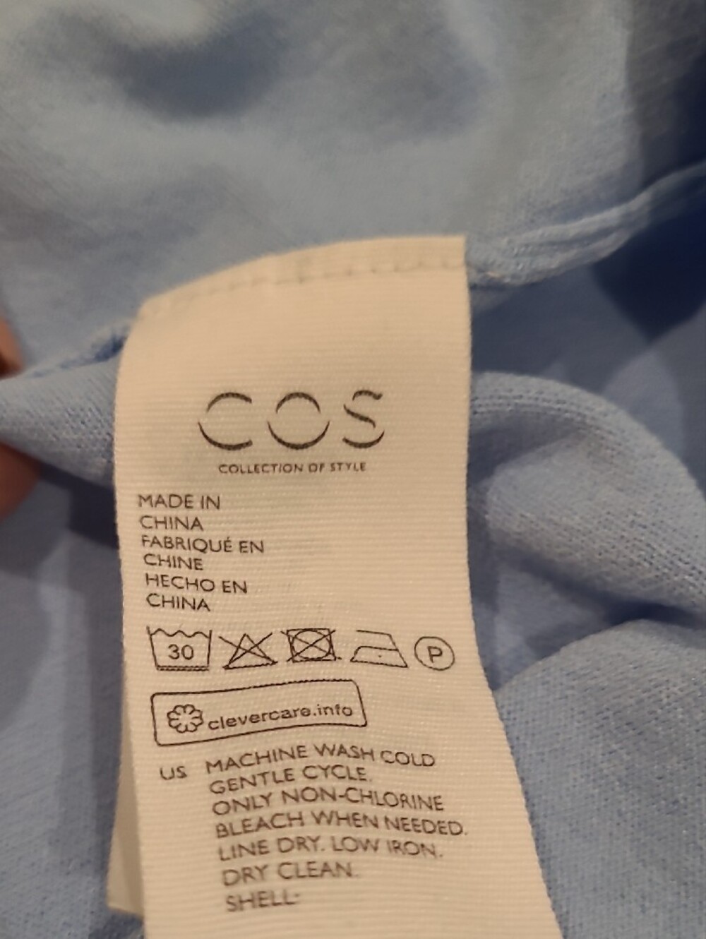 COS Light Blue Ruffle Bell Sleeve Top - Picture 3 of 6